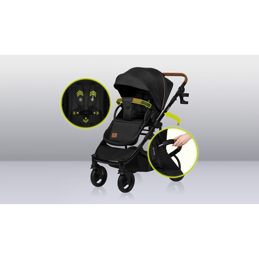 Lionelo - Πολυλειτουργικό καρότσι 2-σε-1 MARI TOUR Black Onyx