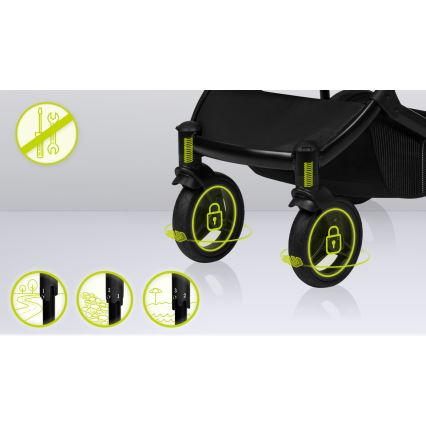 Lionelo - Πολυλειτουργικό καρότσι 2-σε-1 MARI TOUR Black Onyx