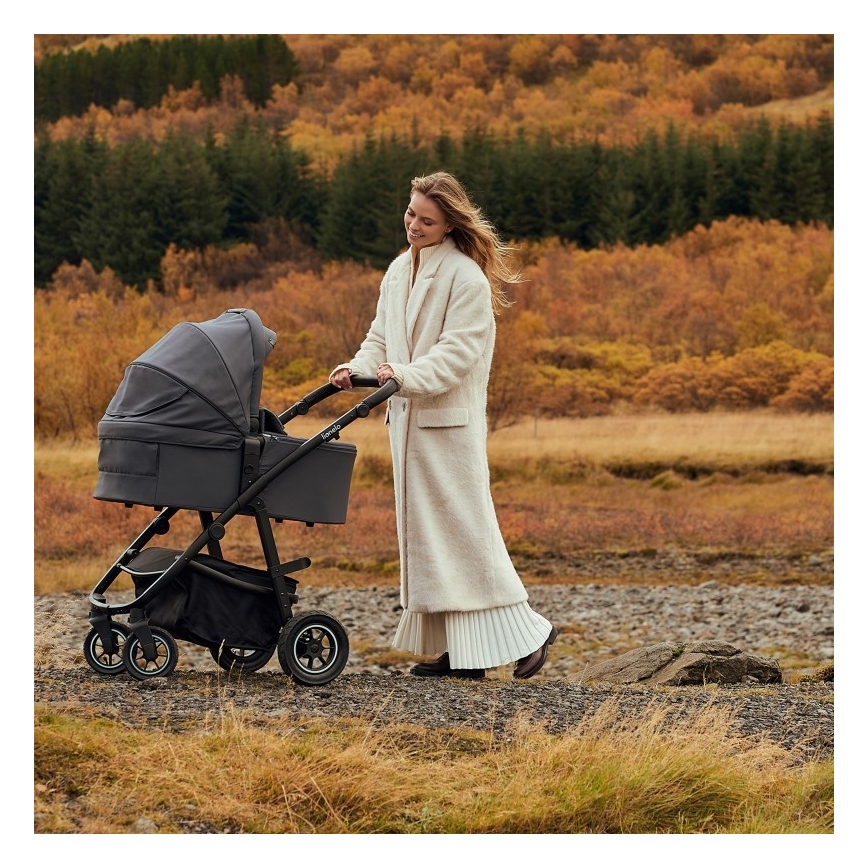 Lionelo - Πολυμορφικό καρότσι 3-σε-1 AMBER PLUS, χρώμα γραφίτης