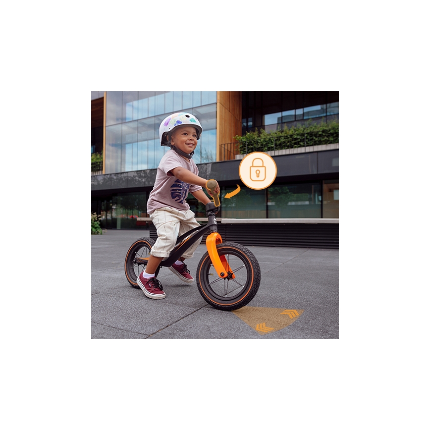 Lionelo - Ποδήλατο Ισορροπίας BART AIR μαύρο/πορτοκαλί