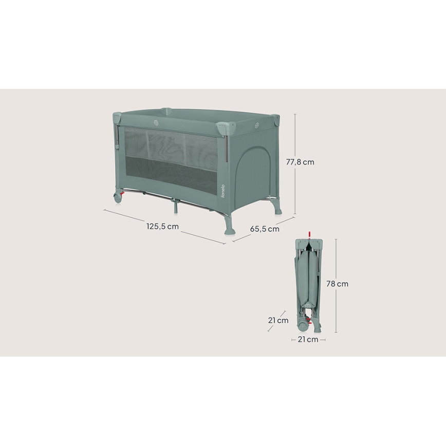 Lionelo - Ταξιδιωτική κούνια 3 σε 1 ELLEN Φασκόμηλο