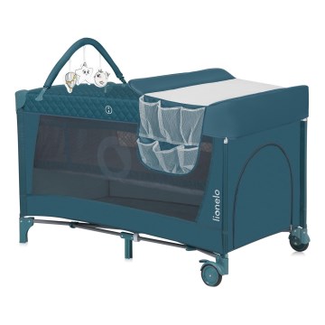 Lionelo - Ταξιδιωτική κούνια FLOWER Πράσινο-Τουρκουάζ