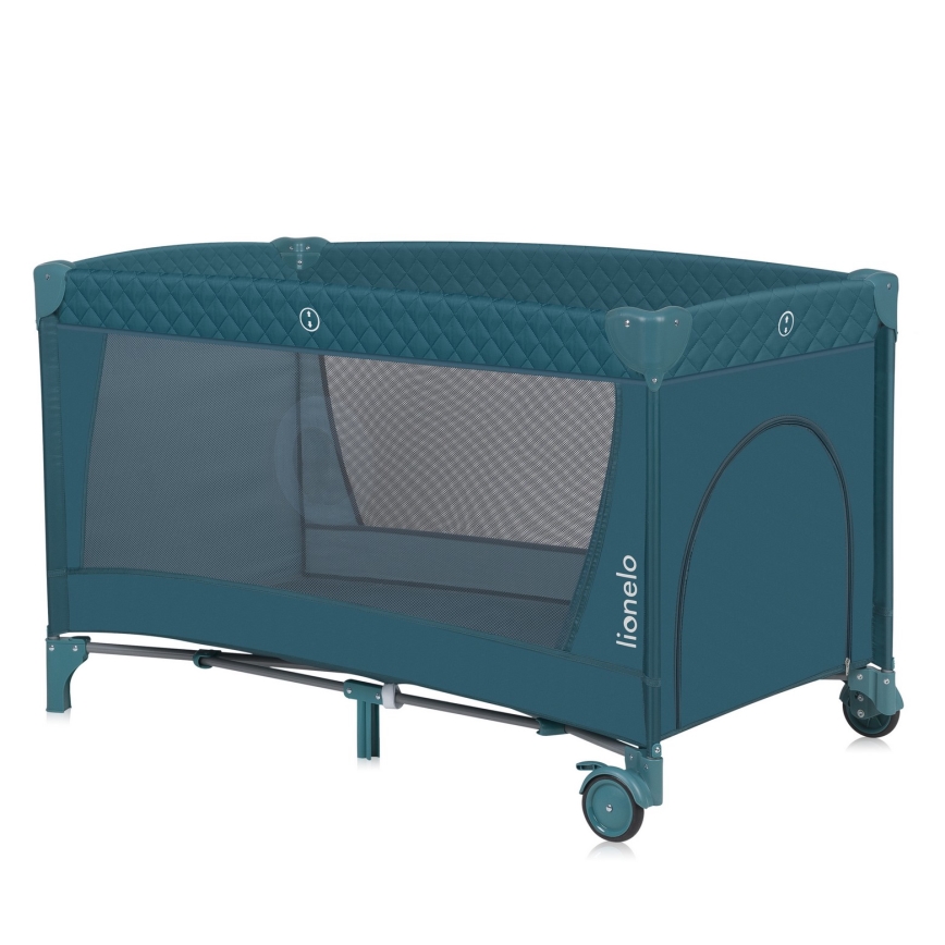 Lionelo - Ταξιδιωτική κούνια FLOWER Πράσινο-Τουρκουάζ
