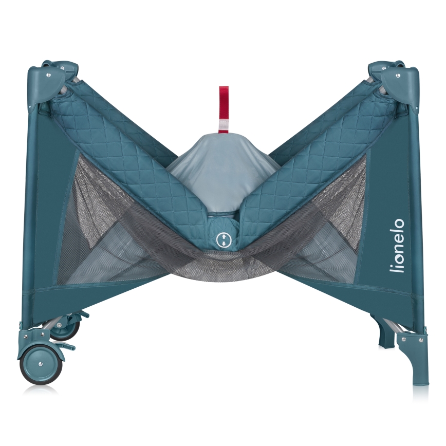 Lionelo - Ταξιδιωτική κούνια FLOWER Πράσινο-Τουρκουάζ