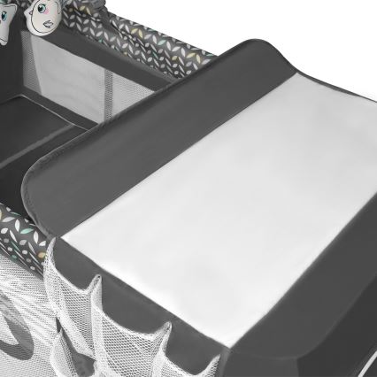 Lionelo - Ταξιδιωτική κούνια FLOWER Γκρι Σκανδιναβική