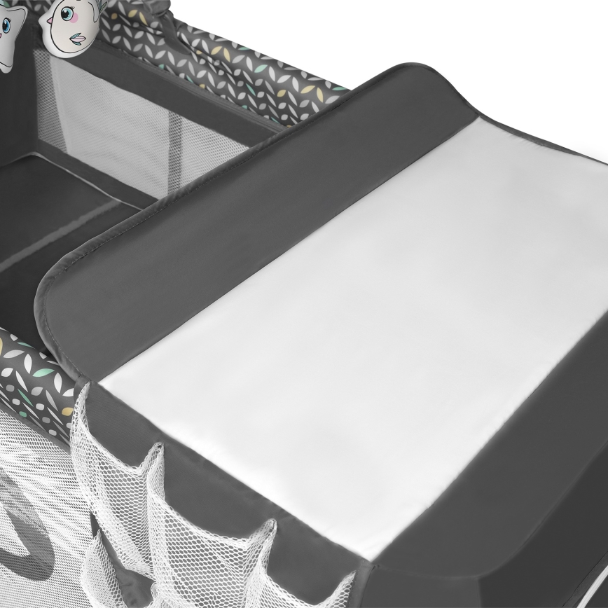 Lionelo - Ταξιδιωτική κούνια FLOWER Γκρι Σκανδιναβική