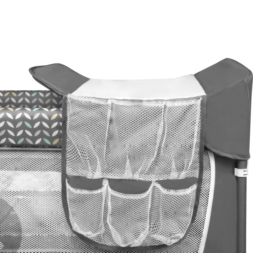 Lionelo - Ταξιδιωτική κούνια FLOWER Γκρι Σκανδιναβική