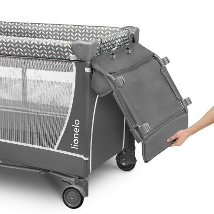 Lionelo - Ταξιδιωτική κούνια FLOWER Γκρι Σκανδιναβική