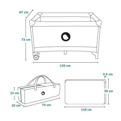 Lionelo - Ταξιδιωτική κούνια STEFI γκρι/κίτρινη