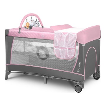 Lionelo - Ταξιδιωτικό κρεβατάκι FLOWER Flamingo