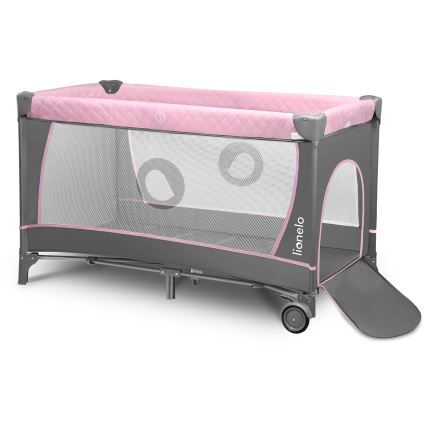 Lionelo - Ταξιδιωτικό κρεβατάκι FLOWER Flamingo