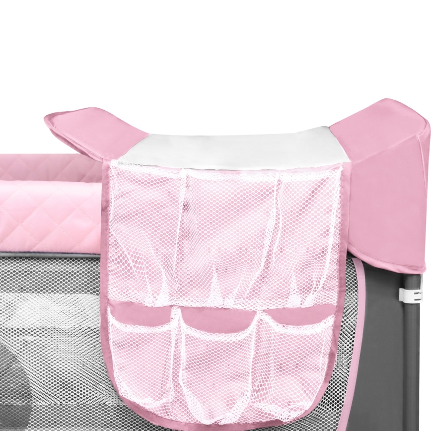 Lionelo - Ταξιδιωτικό κρεβατάκι FLOWER Flamingo