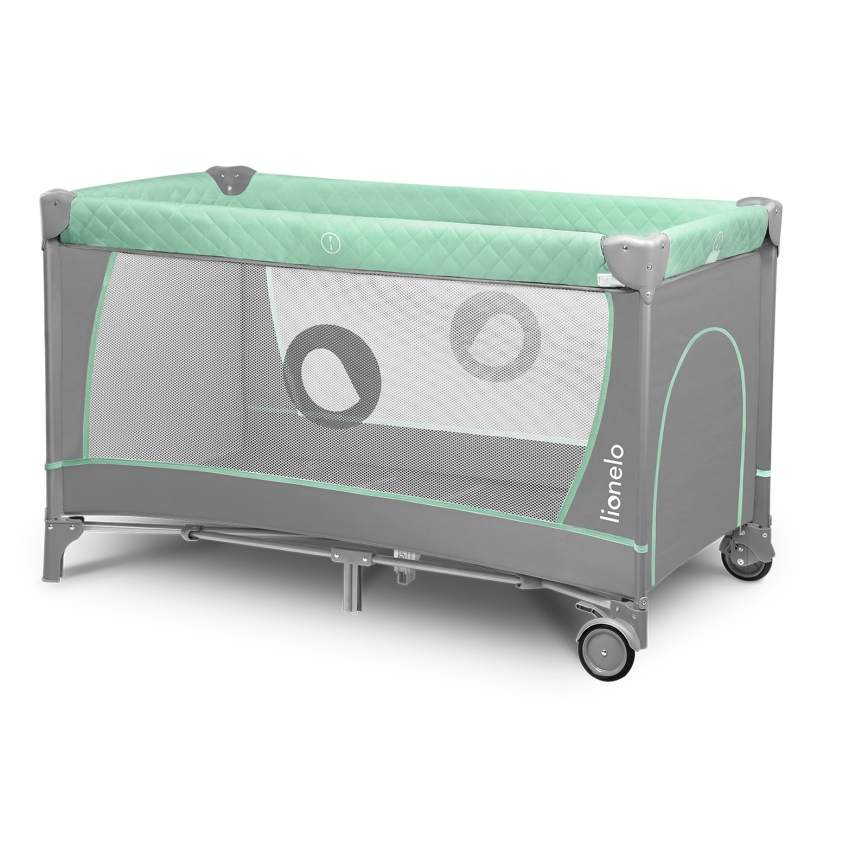 Lionelo - Ταξιδιωτικό κρεβατάκι FLOWER Τιρκουάζ