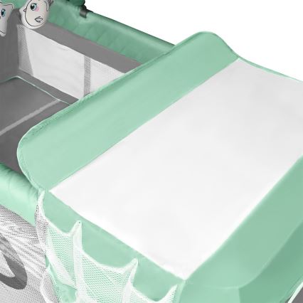 Lionelo - Ταξιδιωτικό κρεβατάκι FLOWER Τιρκουάζ