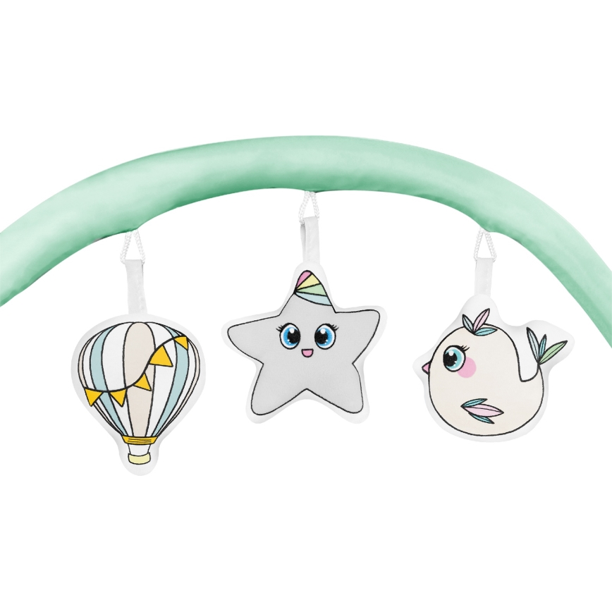 Lionelo - Ταξιδιωτικό κρεβατάκι FLOWER Τιρκουάζ