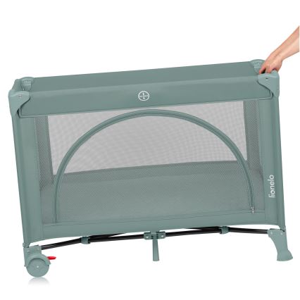 Lionelo - Ταξιδιωτικό κρεβατάκι LAURA σε χρώμα Green Sage