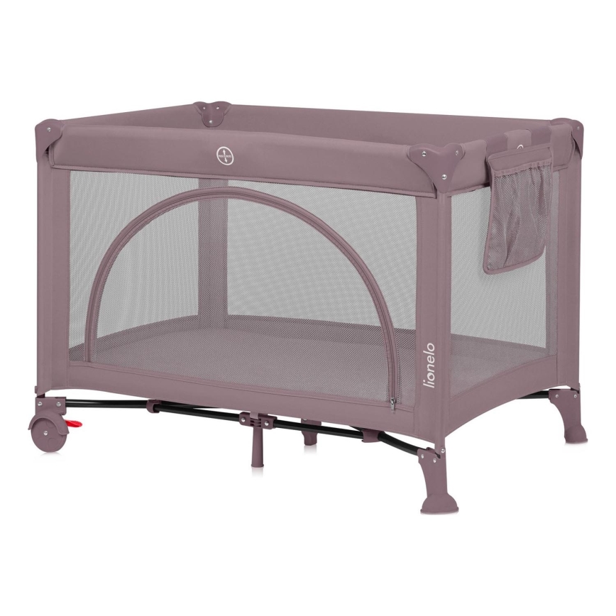 Lionelo - Ταξιδιωτικό κρεβατάκι LAURA Ροζ Νουντ