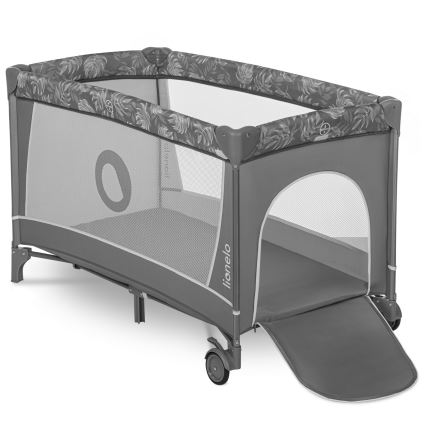 Lionelo - Ταξιδιωτικό παρκοκρέβατο FLOWER Grey Stone