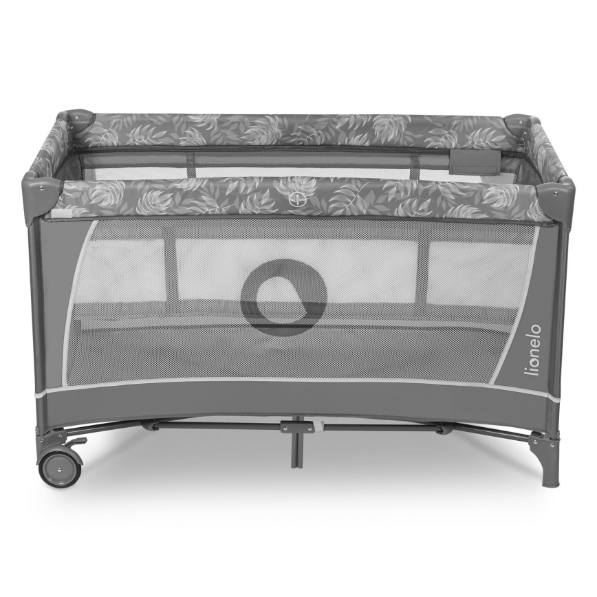 Lionelo - Ταξιδιωτικό παρκοκρέβατο FLOWER Grey Stone