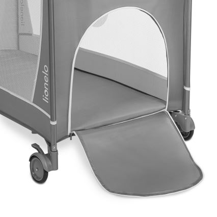 Lionelo - Ταξιδιωτικό παρκοκρέβατο FLOWER Grey Stone