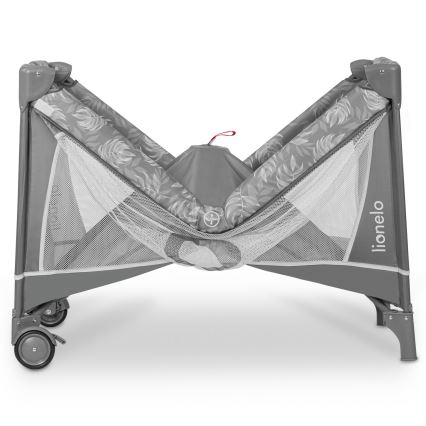 Lionelo - Ταξιδιωτικό παρκοκρέβατο FLOWER Grey Stone