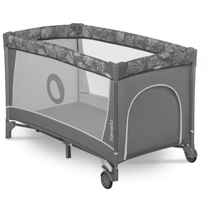 Lionelo - Ταξιδιωτικό παρκοκρέβατο FLOWER, χρώμα Grey Stone