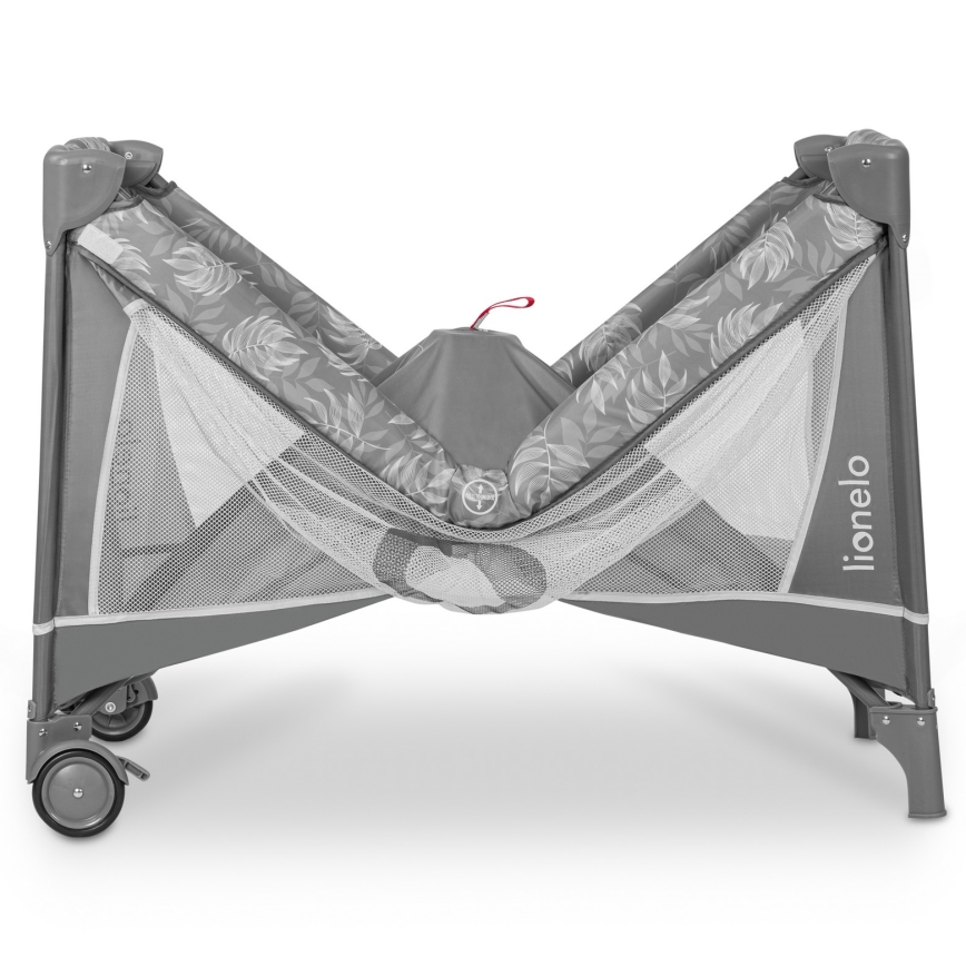 Lionelo - Ταξιδιωτικό παρκοκρέβατο FLOWER, χρώμα Grey Stone