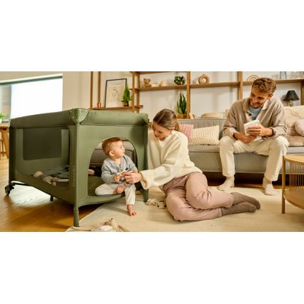 Lionelo - Ταξιδιωτικό παρκοκρέβατο JASMIN EASY FOLD, απόχρωση ελιάς