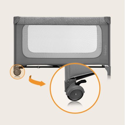 Lionelo - Ταξιδιωτικό παρκοκρέβατο JASMIN EASY FOLD Grey Stone