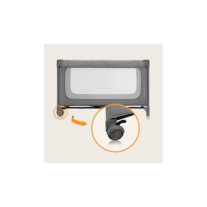 Lionelo - Ταξιδιωτικό παρκοκρέβατο JASMIN EASY FOLD Grey Stone