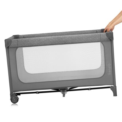 Lionelo - Ταξιδιωτικό παρκοκρέβατο JASMIN EASY FOLD Grey Stone