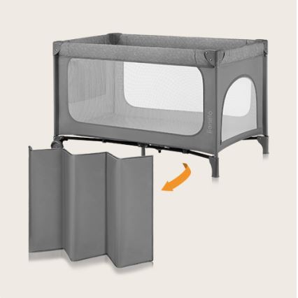 Lionelo - Ταξιδιωτικό παρκοκρέβατο JASMIN EASY FOLD Πέτρινο γκρι