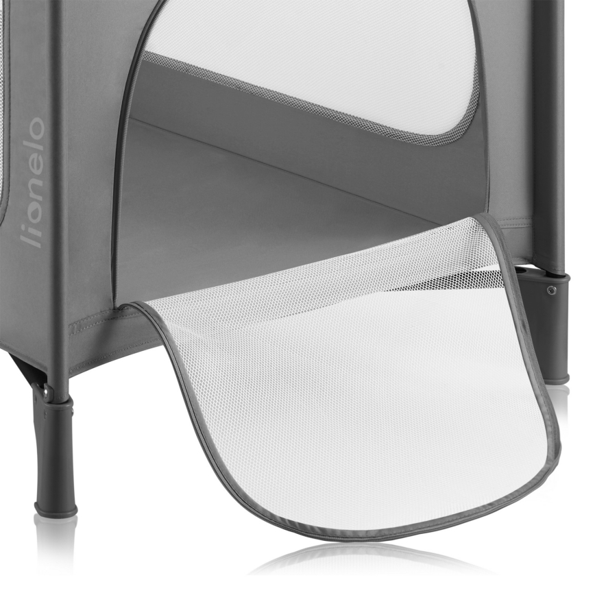 Lionelo - Ταξιδιωτικό παρκοκρέβατο JASMIN EASY FOLD Πέτρινο γκρι