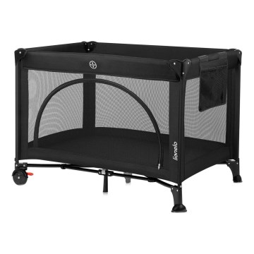 Lionelo - Ταξιδιωτικό παρκοκρέβατο LAURA Μαύρο Carbon