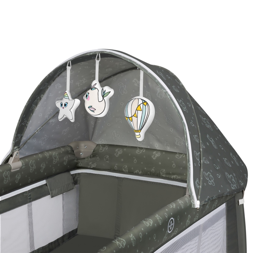 Lionelo - Ταξιδιωτικό βρεφικό κρεβάτι SVEN PLUS Μπεζ Ελιά