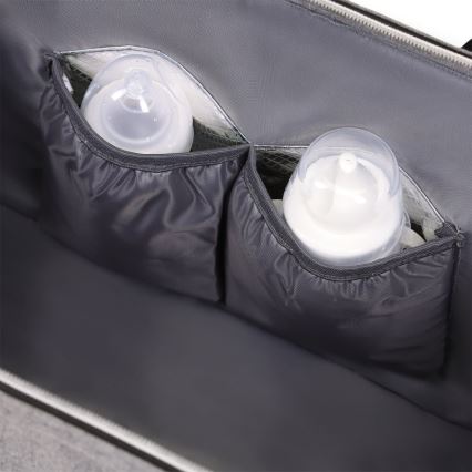 Lionelo - Τσάντα αλλαξιέρα για παιδικό καρότσι IDA Grey Concrete