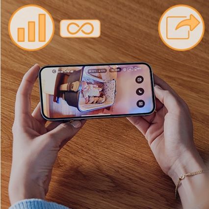 Lionelo - Επαναφορτιζόμενο βρεφικό μόνιτορ BABYLINE GO 5V 3350 mAh