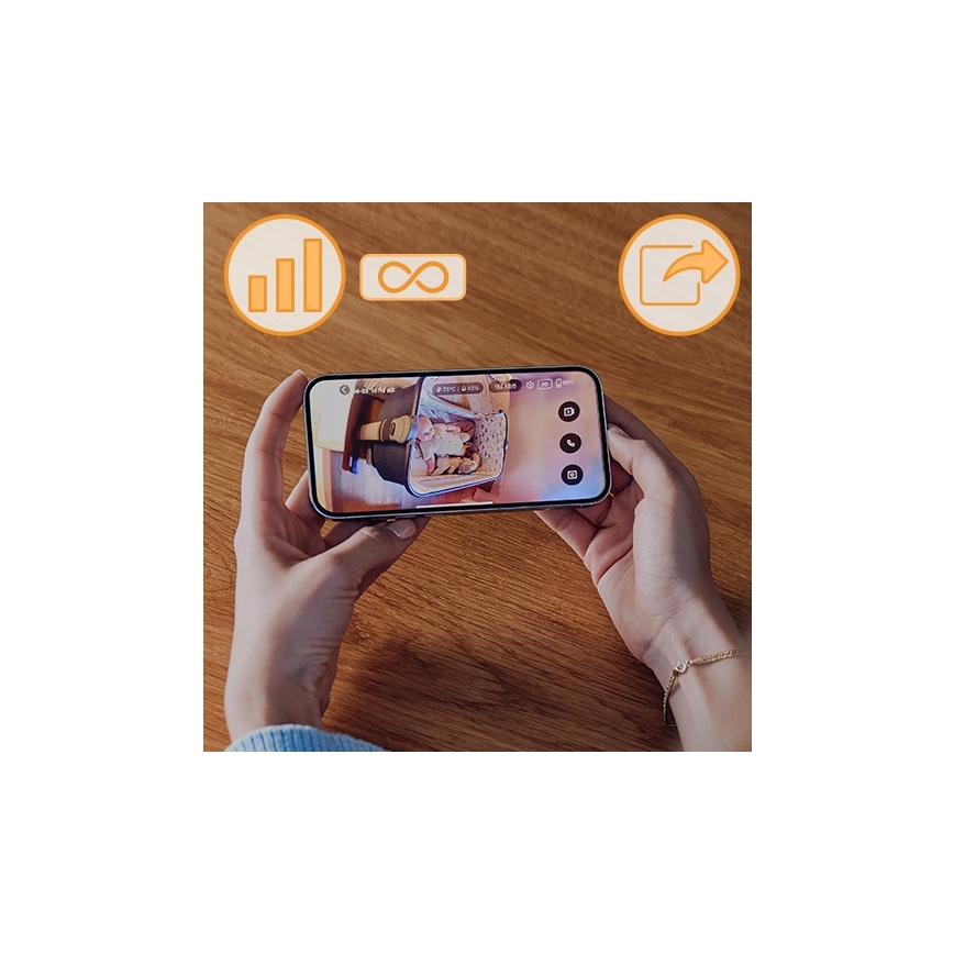 Lionelo - Επαναφορτιζόμενο βρεφικό μόνιτορ BABYLINE GO 5V 3350 mAh