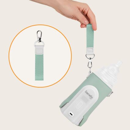 Lionelo - Επαναφορτιζόμενος θερμαντήρας μπιμπερό ταξιδιού THERMUP GO EVO 18W/5V πράσινο/λευκό