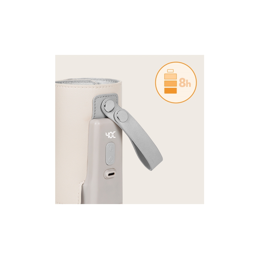 Lionelo - Επαναφορτιζόμενος θερμαντήρας μπιμπερό ταξιδιού THERMUP GO PLUS 10W/5V μπεζ