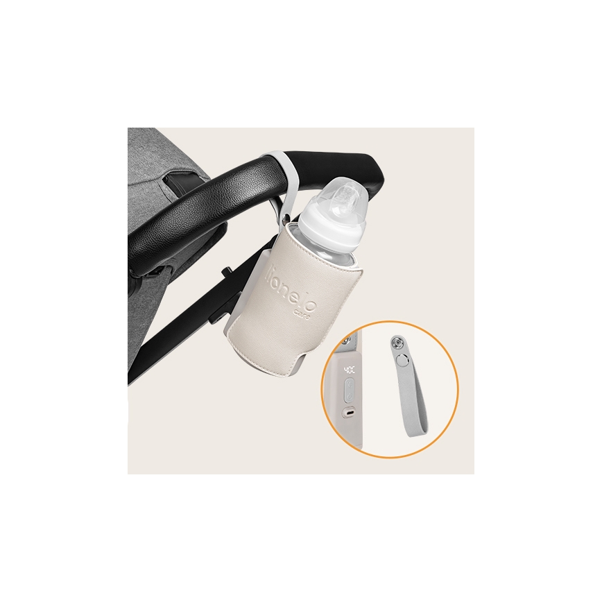 Lionelo - Επαναφορτιζόμενος θερμαντήρας μπιμπερό ταξιδιού THERMUP GO PLUS 10W/5V μπεζ