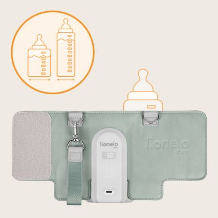 Lionelo - Επαναφορτιζόμενος θερμαντήρας μπιμπερό THERMUP GO EVO 18W/5V πράσινο/λευκό