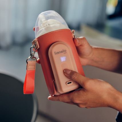 Lionelo - Επαναφορτιζόμενος θερμαντήρας μπιμπερό THERMUP GO EVO 18W/5V ροζ