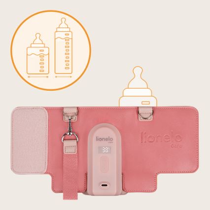 Lionelo - Επαναφορτιζόμενος θερμαντήρας μπιμπερό THERMUP GO EVO 18W/5V ροζ