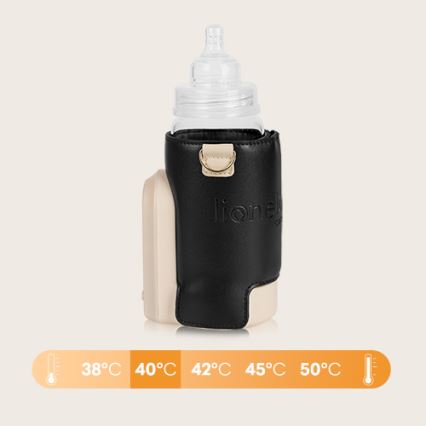 Lionelo - Επαναφορτιζόμενος θερμαντήρας μπιμπερό THERMUP GO EVO 18W/5V μαύρο/μπεζ