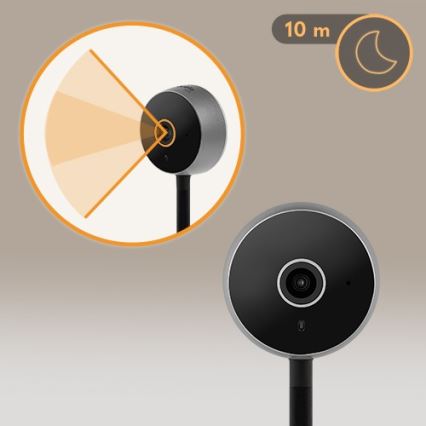 Lionelo - Έξυπνο βρεφικό μόνιτορ BABYLINE SMART Wi-Fi Black