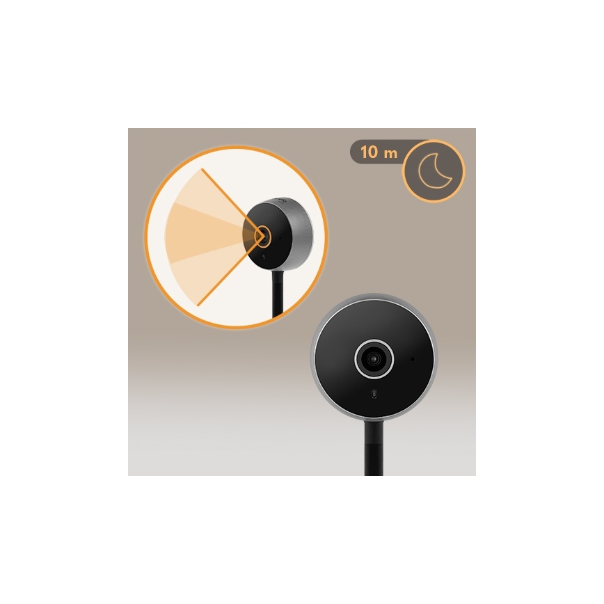 Lionelo - Έξυπνο βρεφικό μόνιτορ BABYLINE SMART Wi-Fi Black