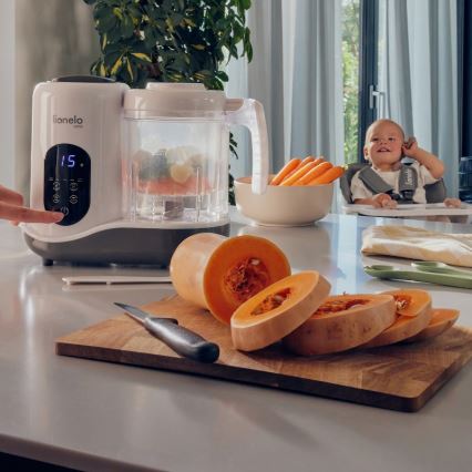 Lionelo - Ατμομάγειρας 5σε1 BABYMENU 110W/230V λευκό/γκρι