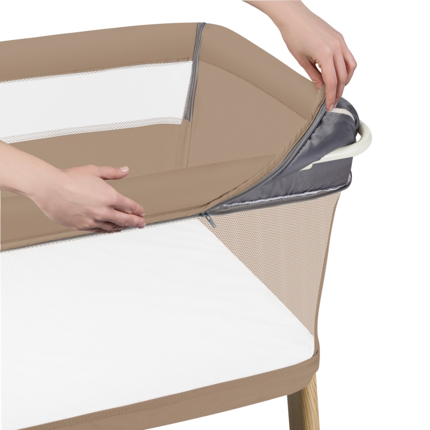 Lionelo - Βρεφική κούνια 5 σε 1 THOMI PLUS Μπεζ Καραμέλα