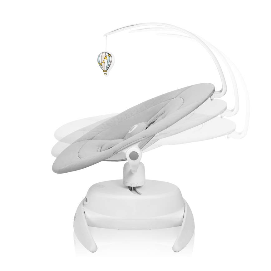 Lionelo - Βρεφική κούνια με μελωδία IRIS Grey Concrete